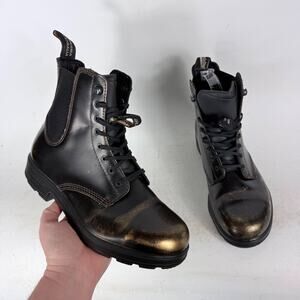Blundstone Chelsea Boots Women's 8.5 Black Gold Patent Leather Lace-Up Outdoor